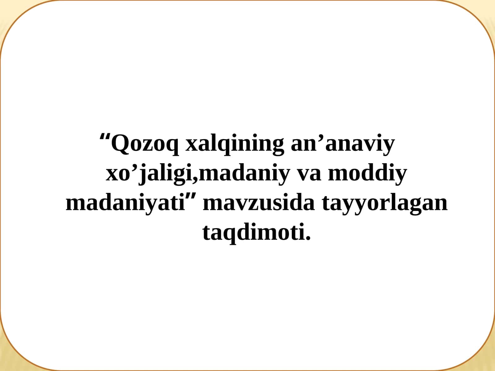 Qozoqxal qo'yilishi