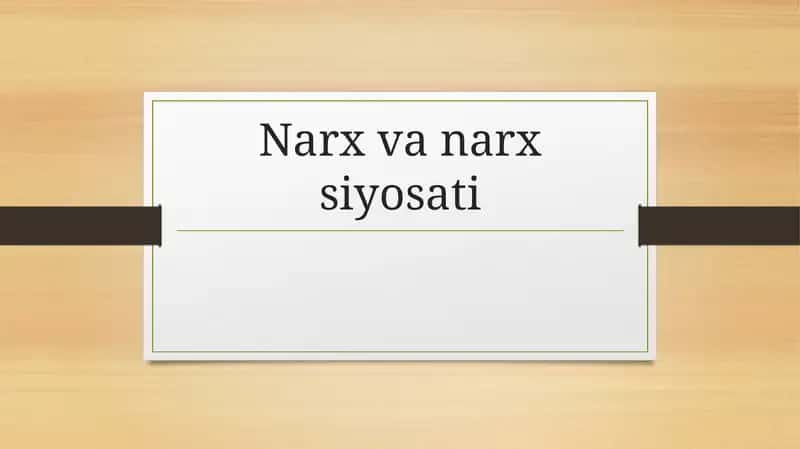 Narx va narx siyosati