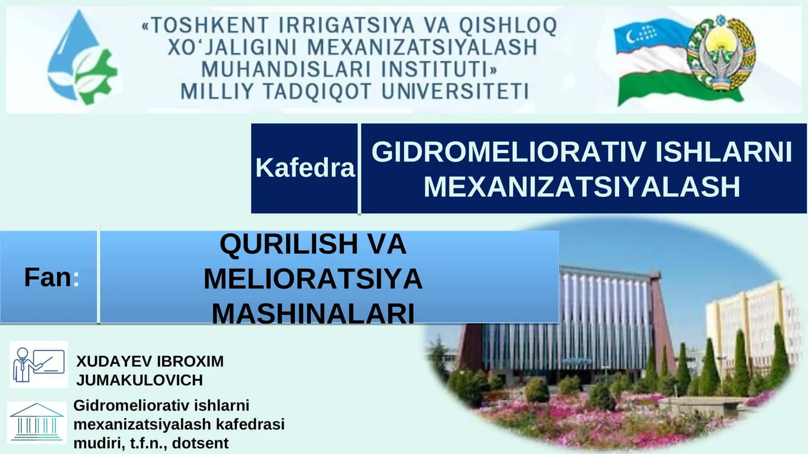 GIDROMELIORATIV ISHLARNI MEXANIZATSIYALASH