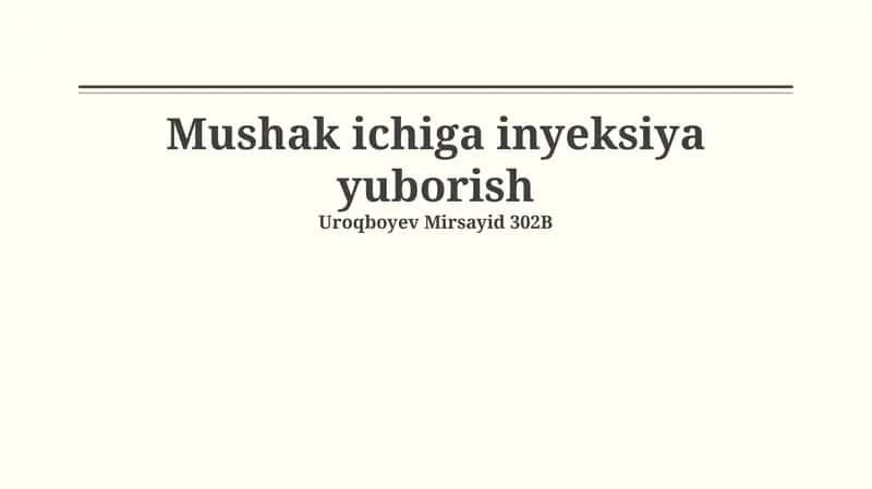 Intramuskulyar in'ektsiya