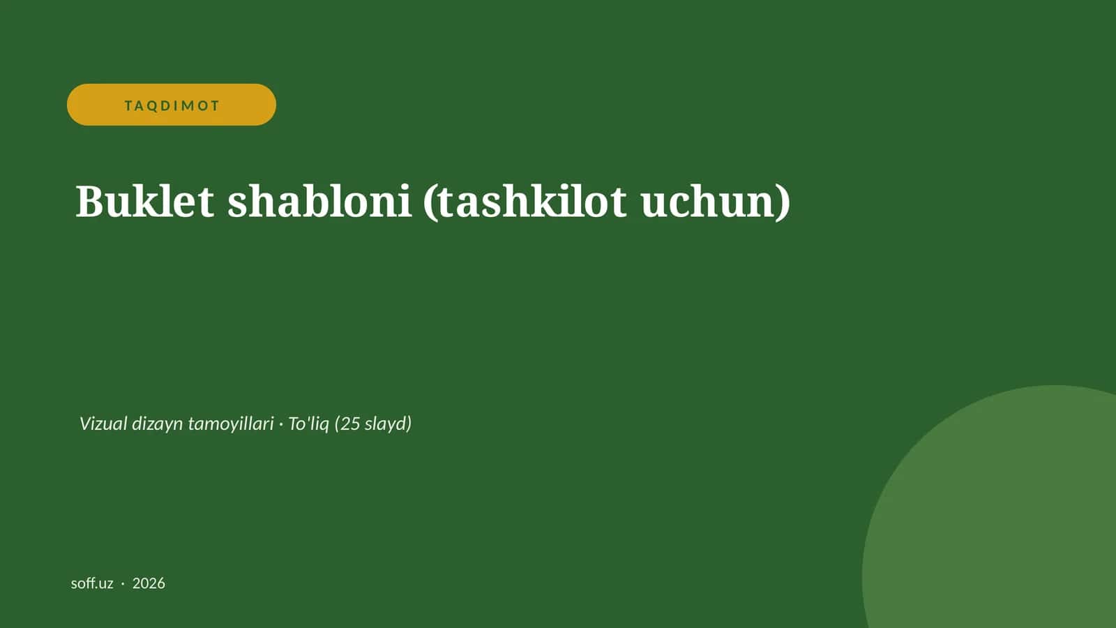 Buklet shabloni (tashkilot uchun)