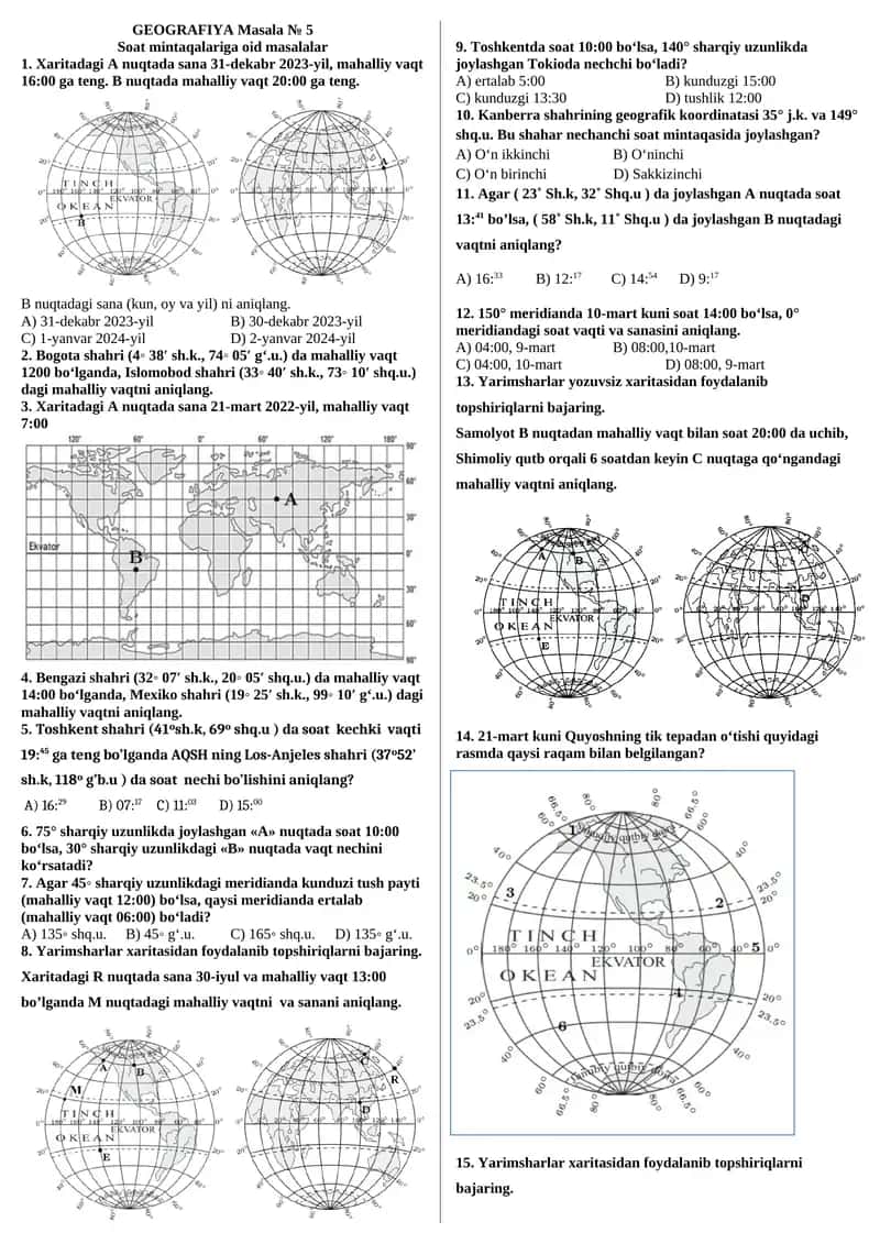 GEOGRAFIYA Masala № 5