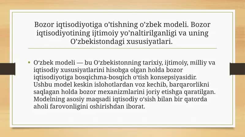 O‘zbek modeli