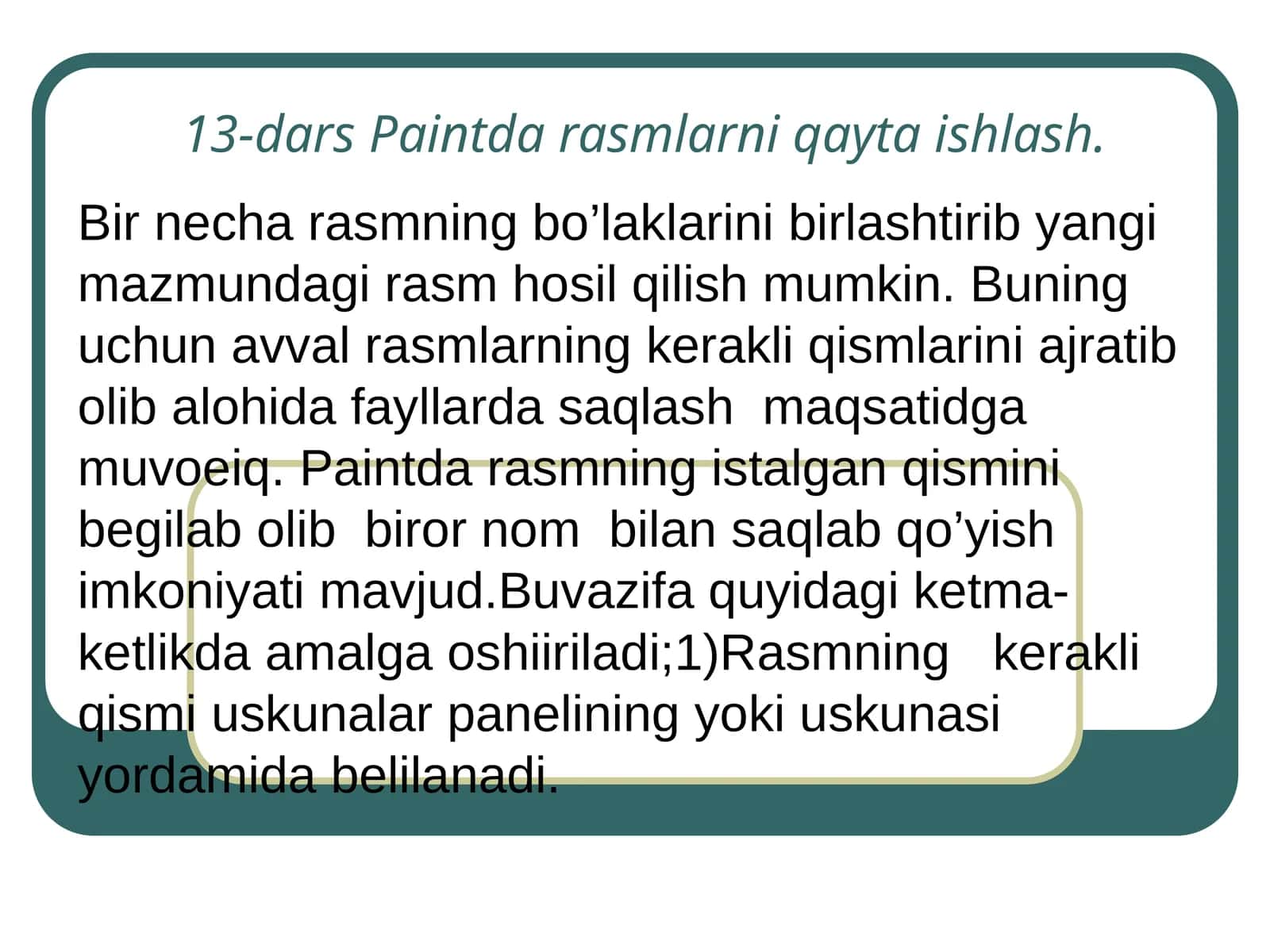 Paintda rasmlarni qayta ishlash