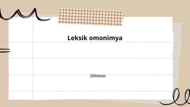Leksik omonimya