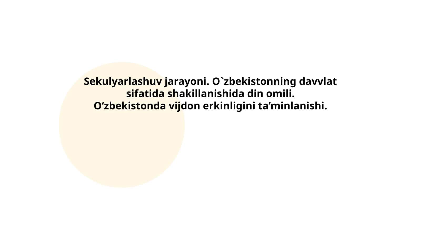 Sekulyarlashuv jarayoni va uning ta'rifi