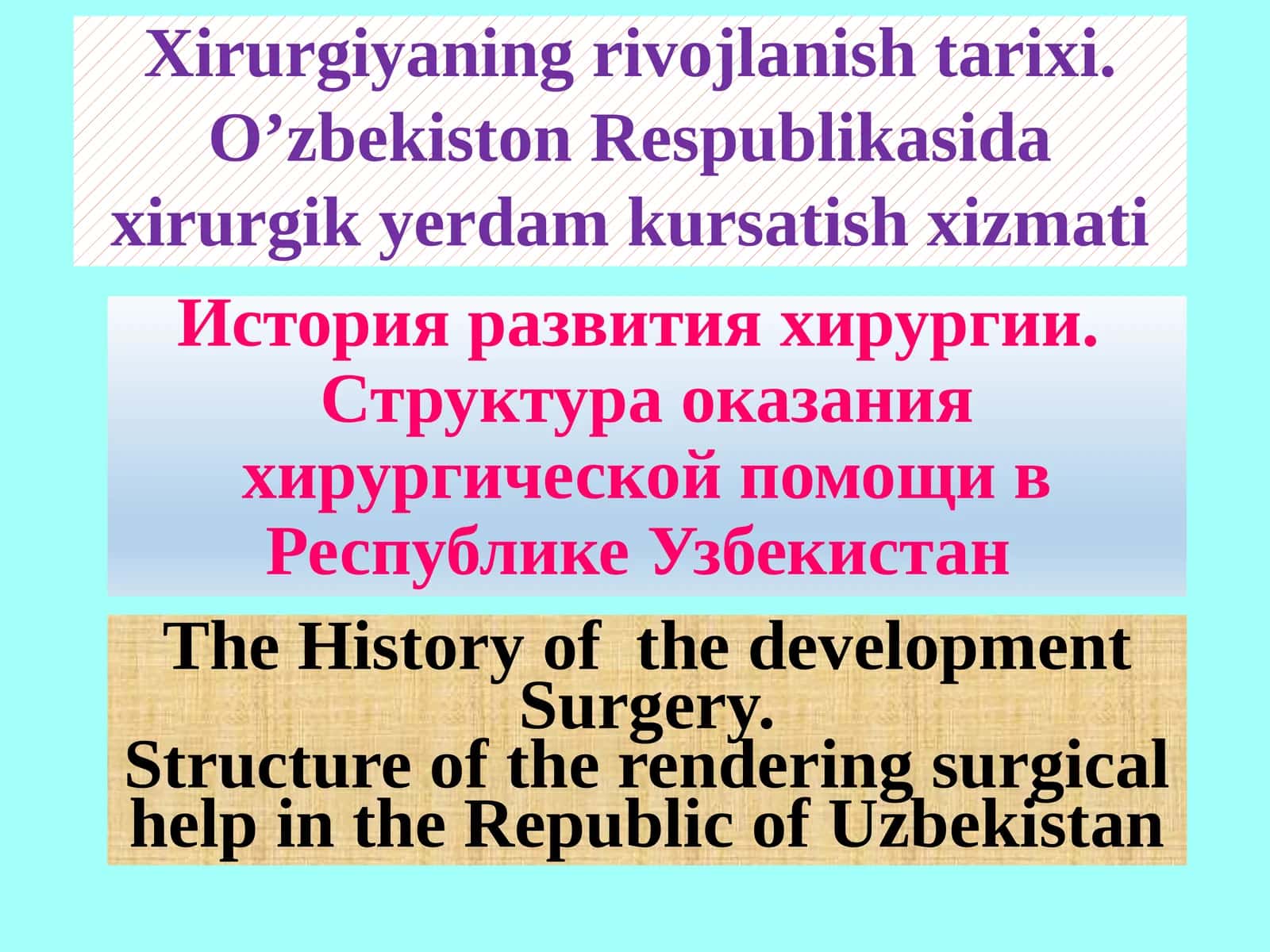 Xirurgiyaning rivojlanish tarixi