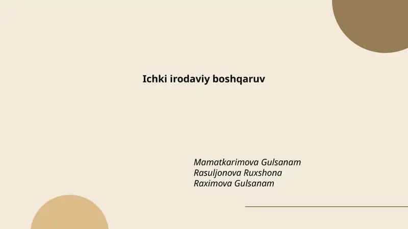 Ichki irodaviy boshqaruv