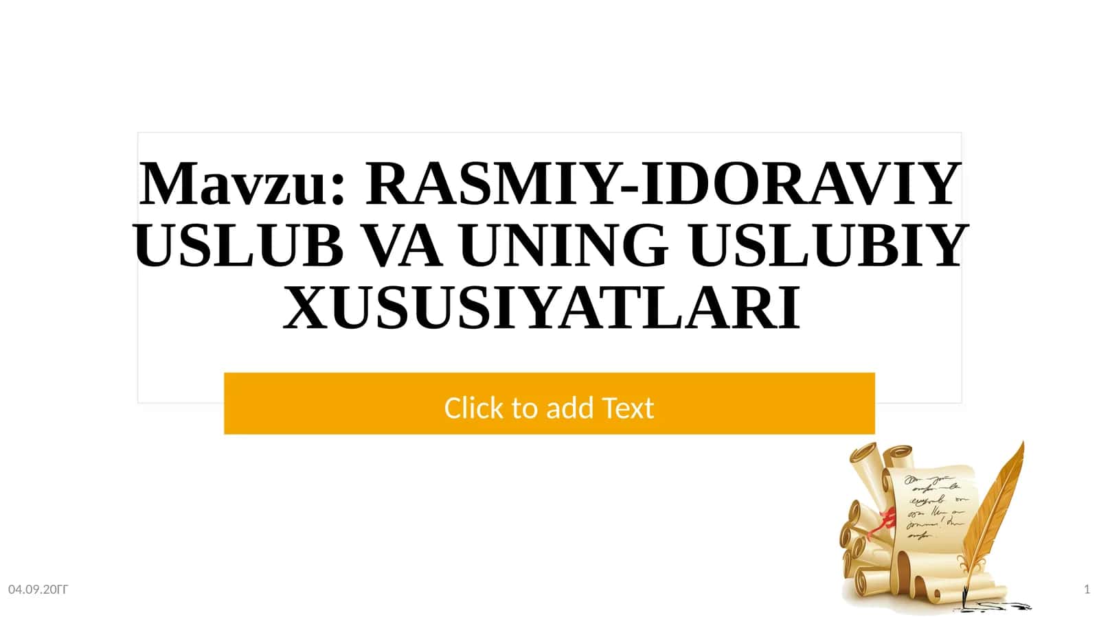Rasmiy-idoraviy uslub va uning uslubiy xususiyatlari