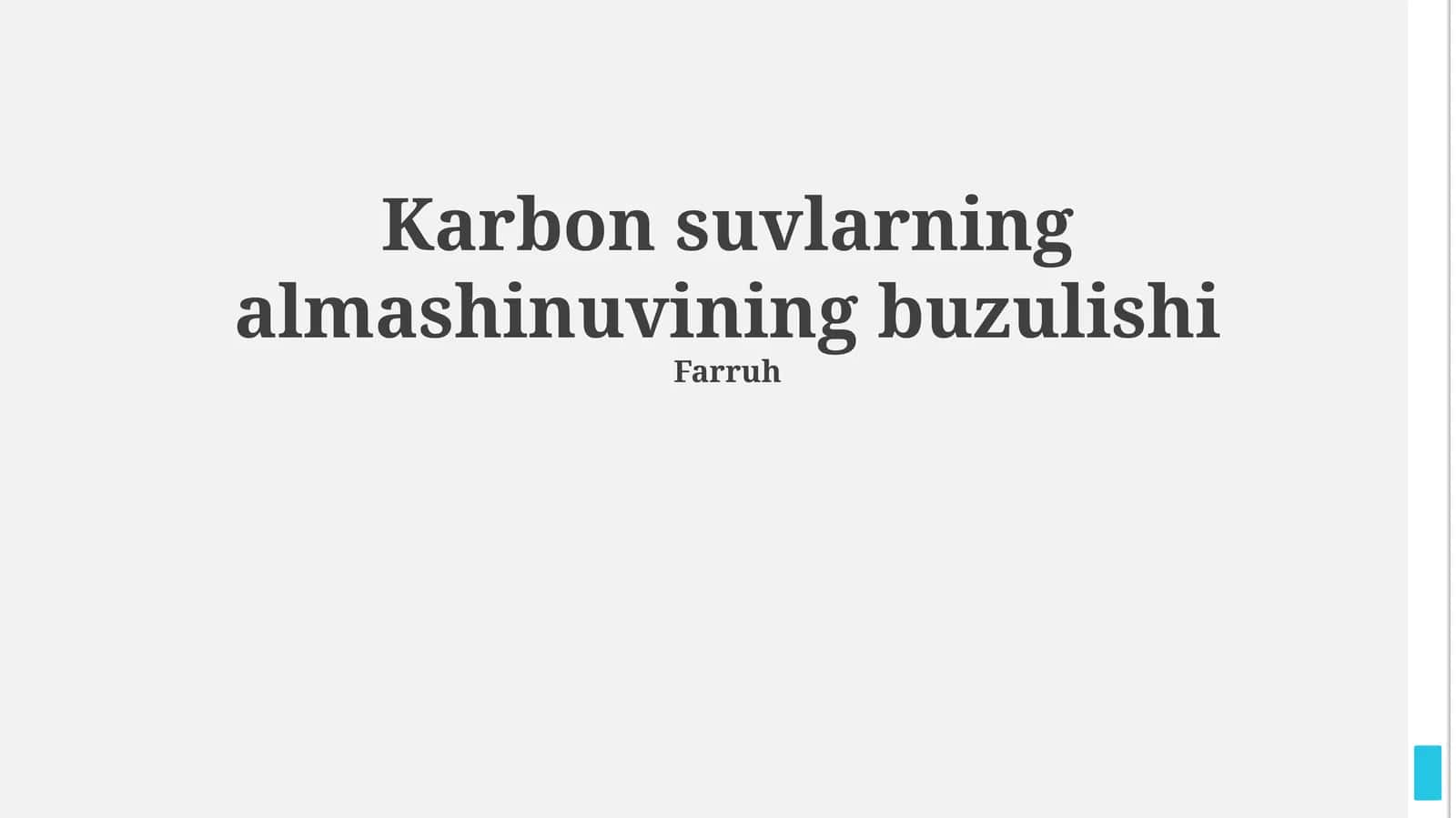Karbon suvlarning almashinuvining buzulishi
