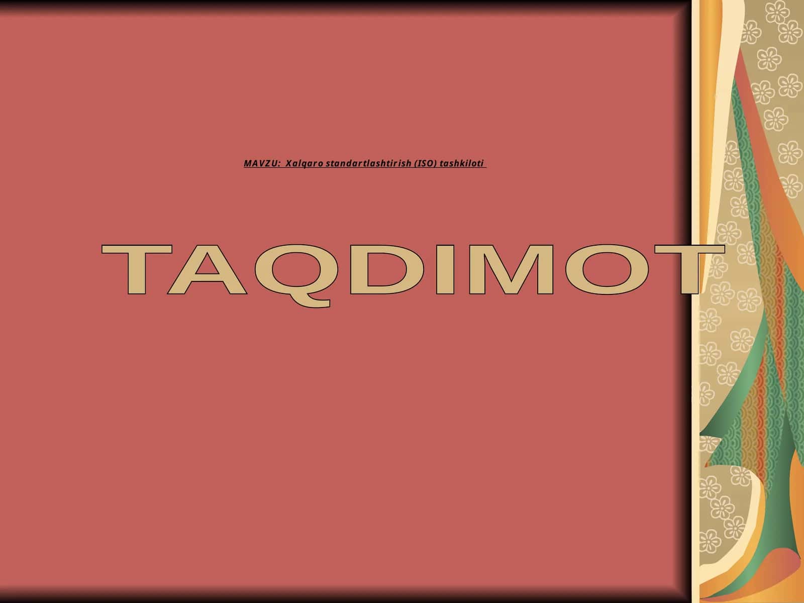 Xalqaro standartlashtirish (ISO) tashkiloti