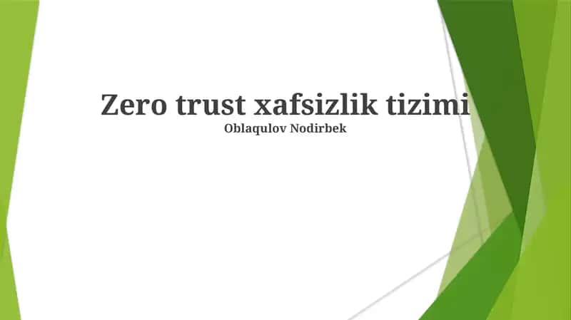 Nol Ishonch Xavfsizlik Tizimi