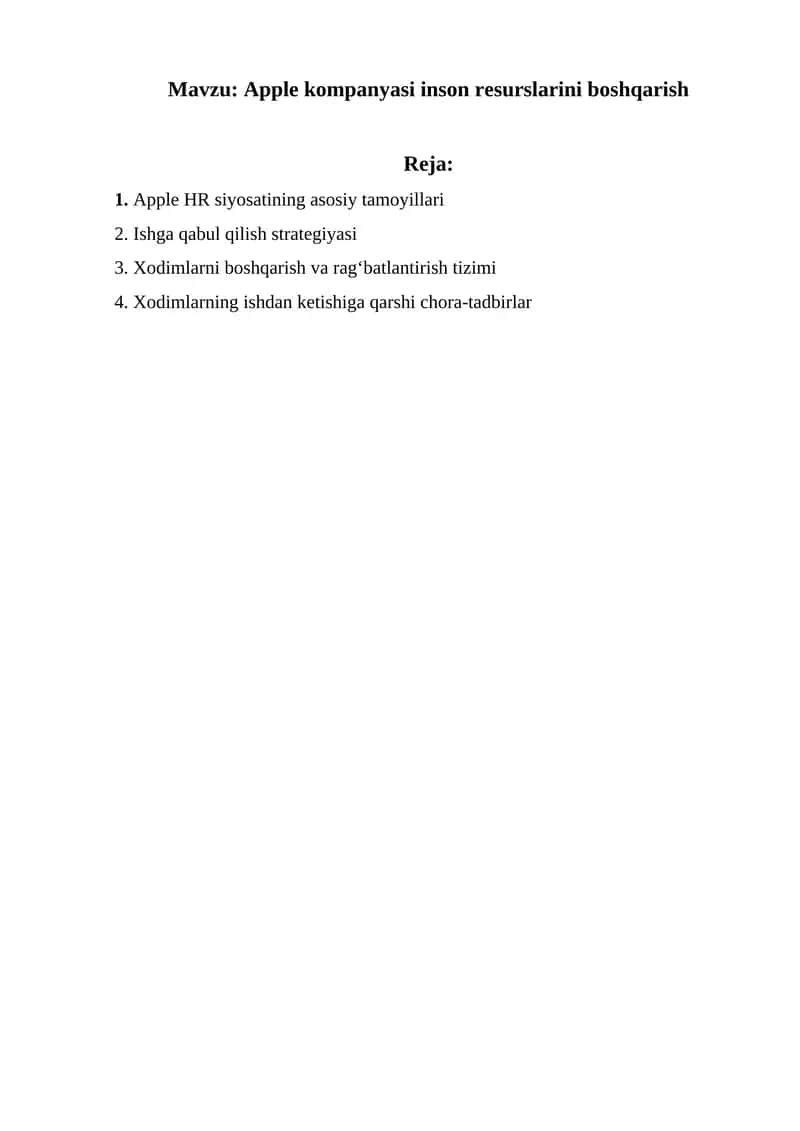 Apple HR siyosati