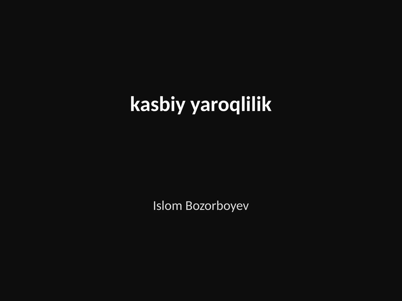Kasbiy yaroqlilik