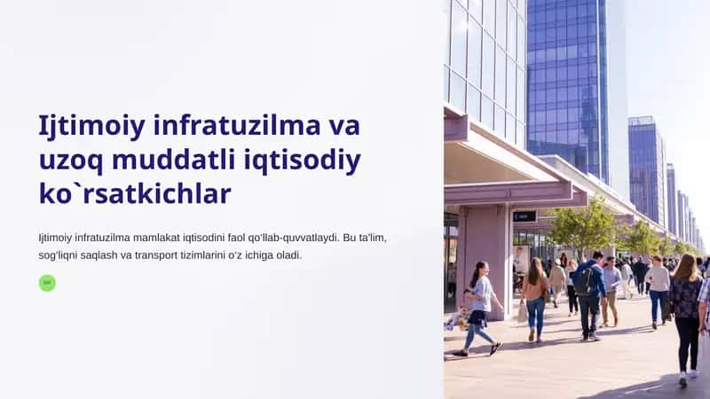 Ijtimoiy infratuzilma va uzoq muddatli iqtisodiy ko`rsatkichlar
