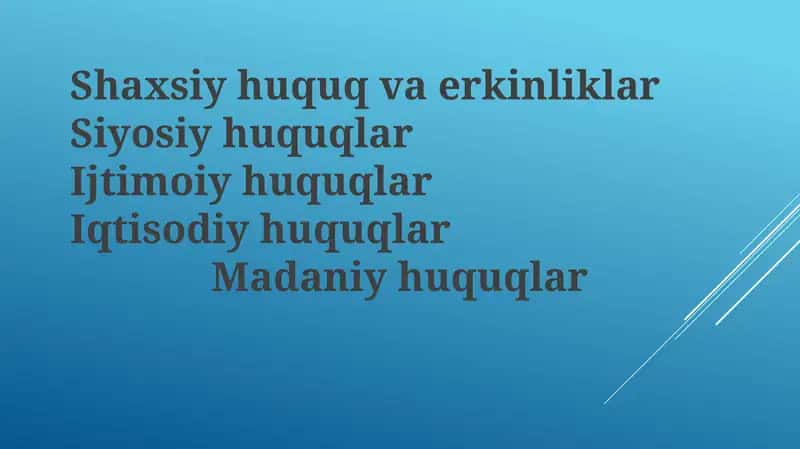 Shaxsiy huquq va erkinliklar
