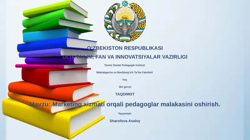 Marketing xizmati orqali pedagoglar malakasini oshirish