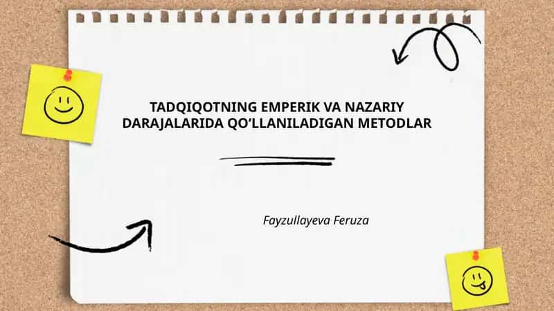 TADQIQOTNING EMPERIK VA NAZARIY DARAJALARIDA QOʻLLANILADIGAN METODLAR