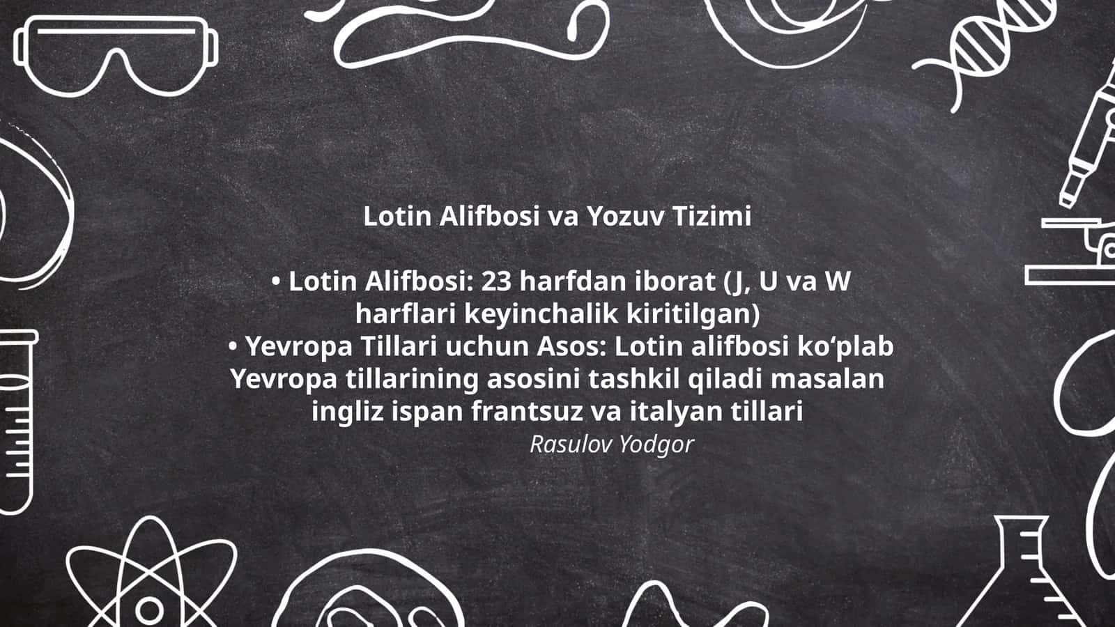 Lotin Alifbosi va Yozuv Tizimi