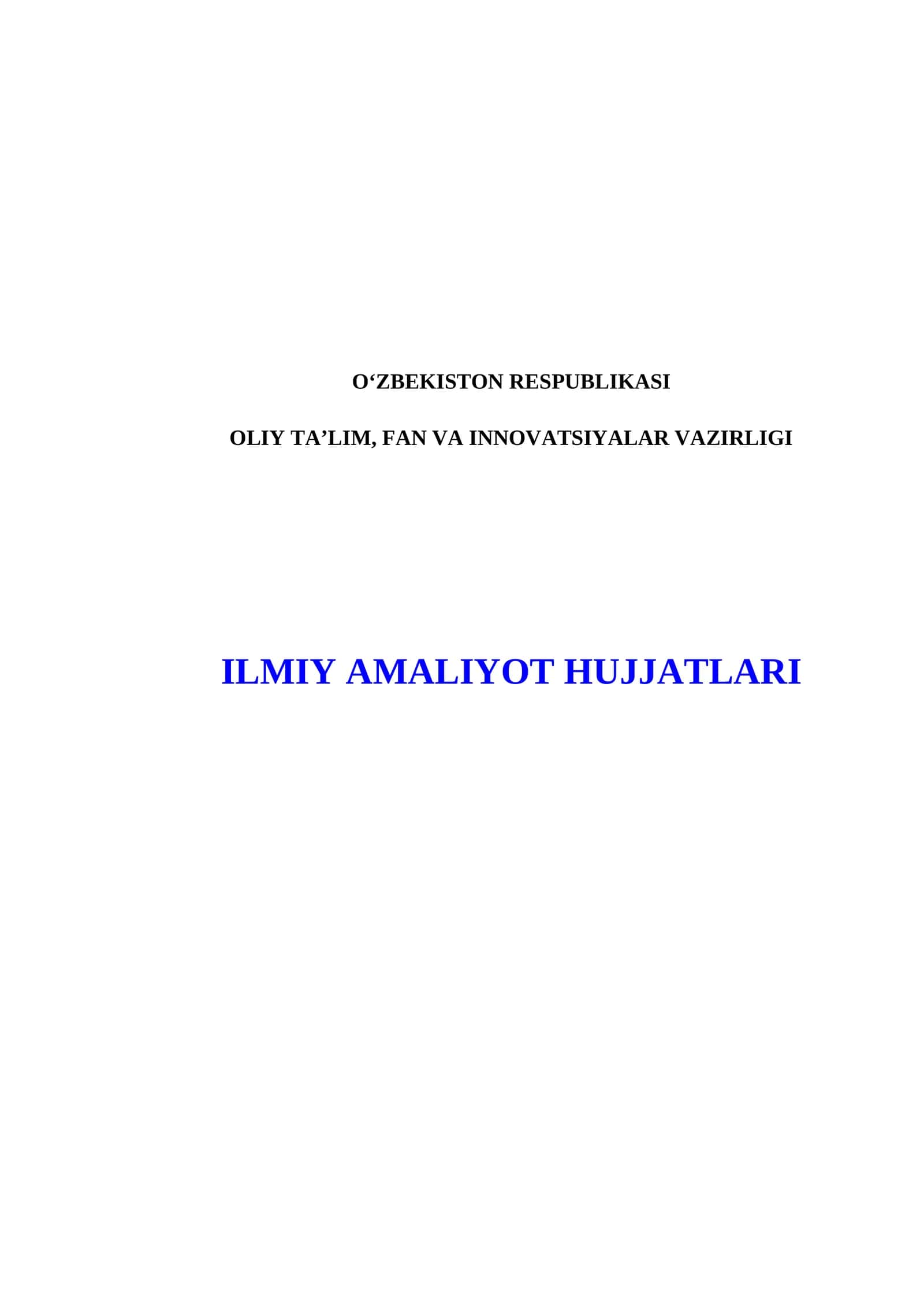 Oliy ta’lim muassasalari magistratura mutaxassisliklari talabalari stajirovkasi