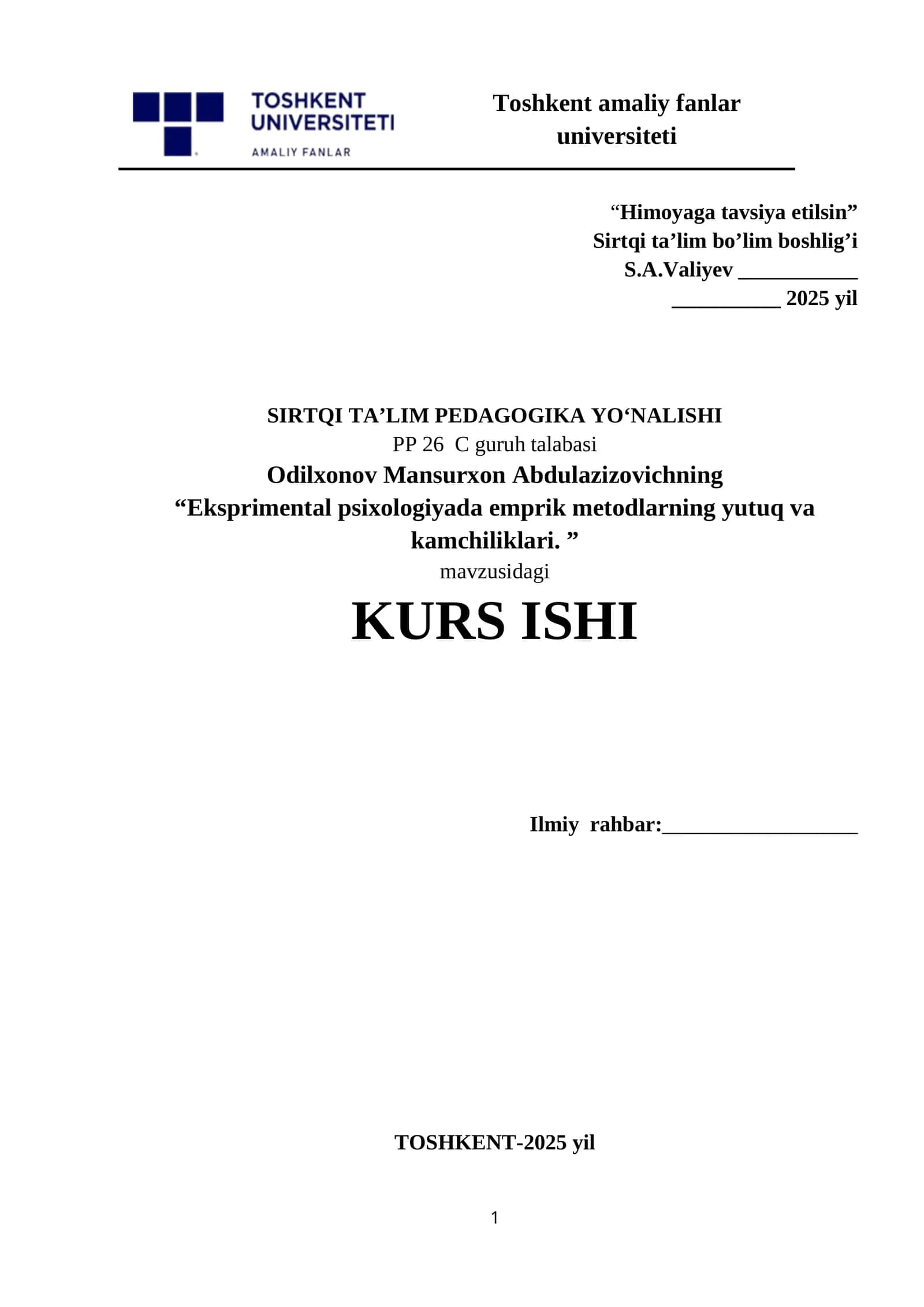Eksprimental psixologiyada emprik metodlarning yutuq va kamchiliklari