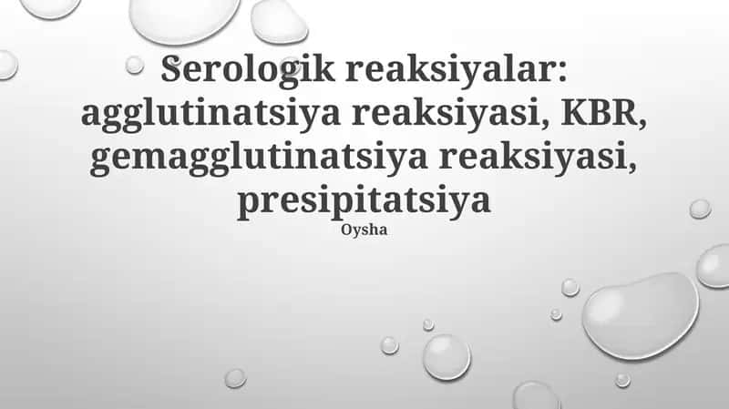 Serologik reaksiyalarning asoslari