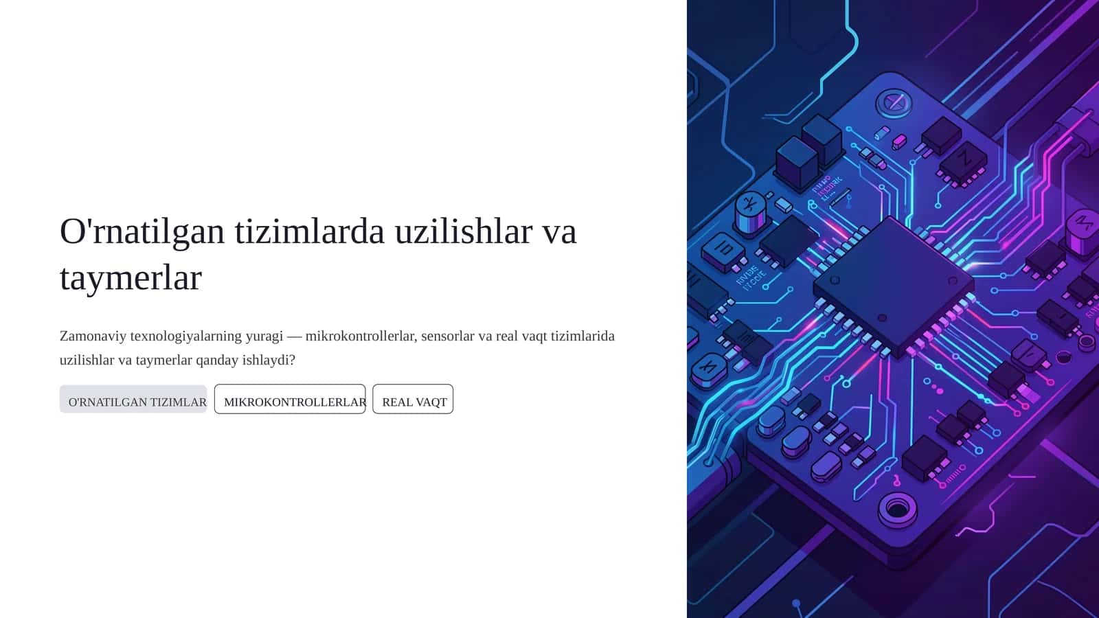 O'rnatilgan tizimlarda uzilishlar va taymerlar