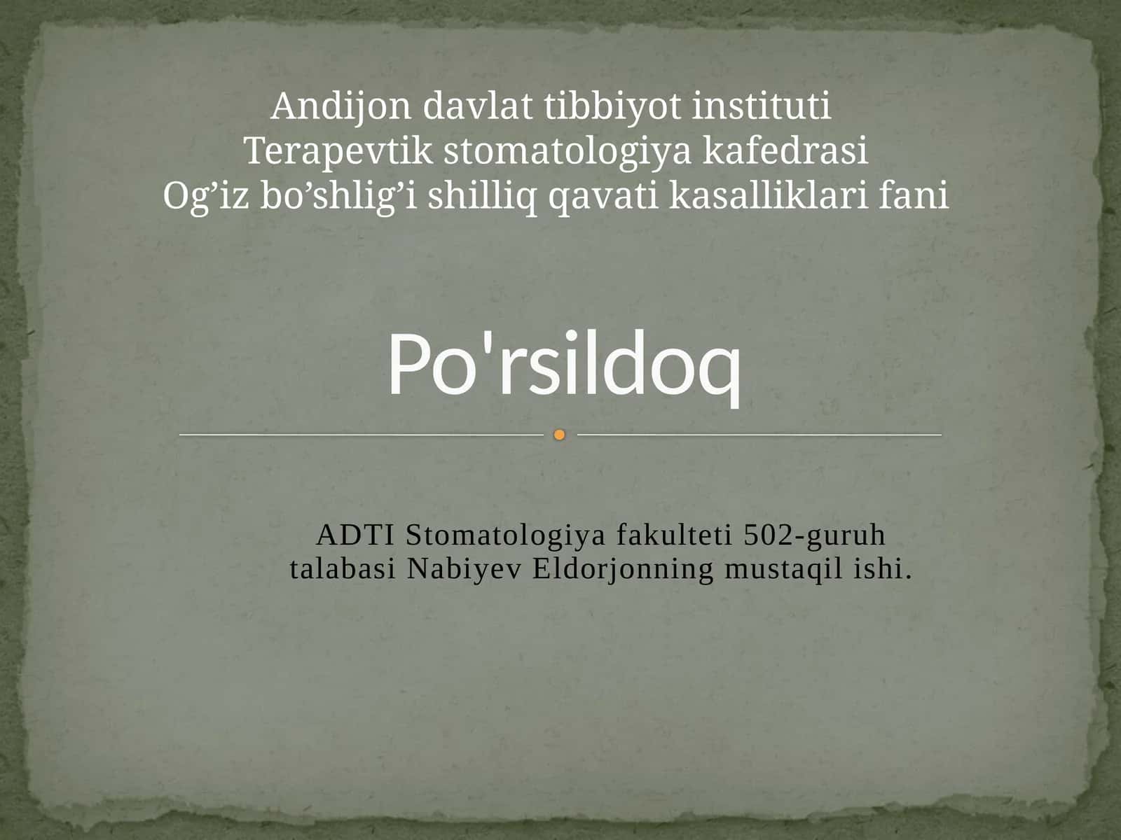 Po'rsildoq