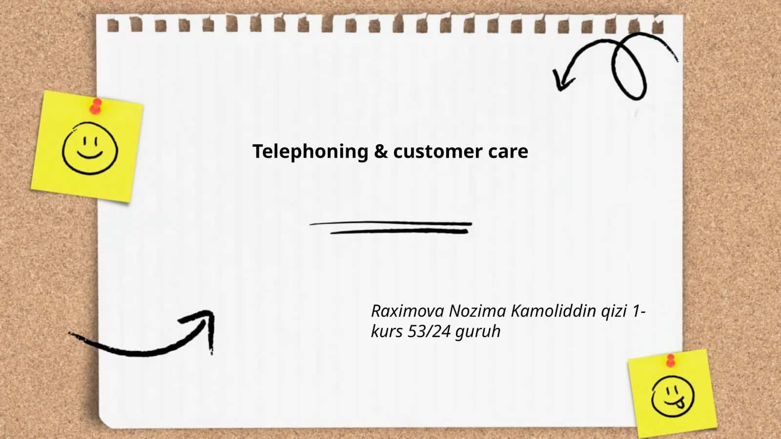 Telephoning & customer care