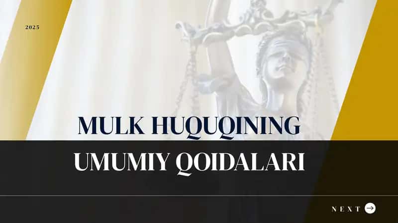 MULK HUQUQININGUMUMIY QOIDALARI