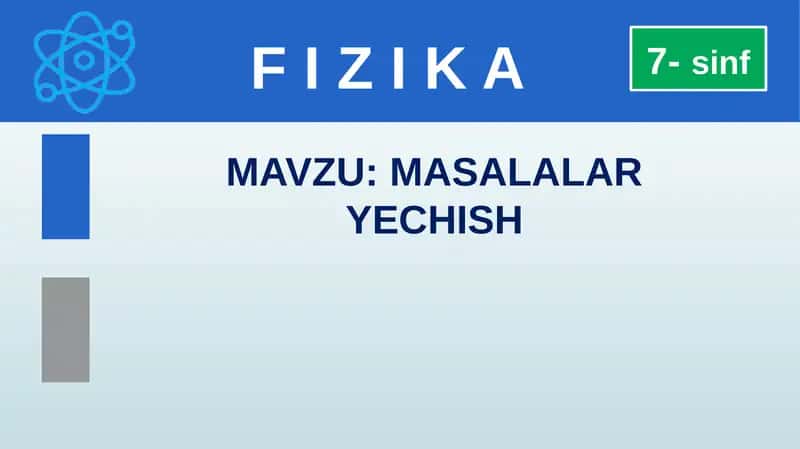 MASALALAR YECHISH