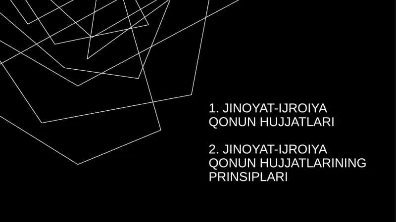 Jinoyat-ijroiya huquqi fani bo'yicha taqdimot