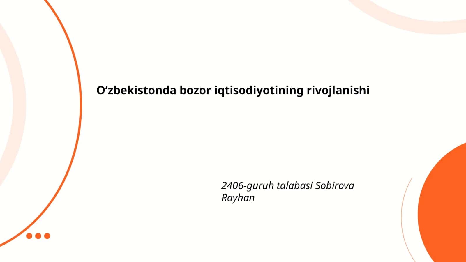 Oʻzbekistonda bozor iqtisodiyotining tarixi
