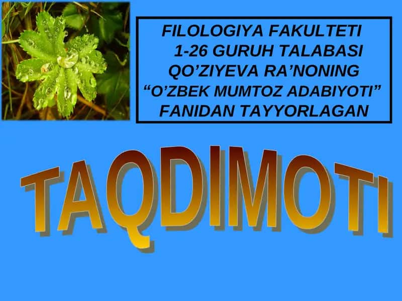 “Qutadg’u bilig” – didaktik doston