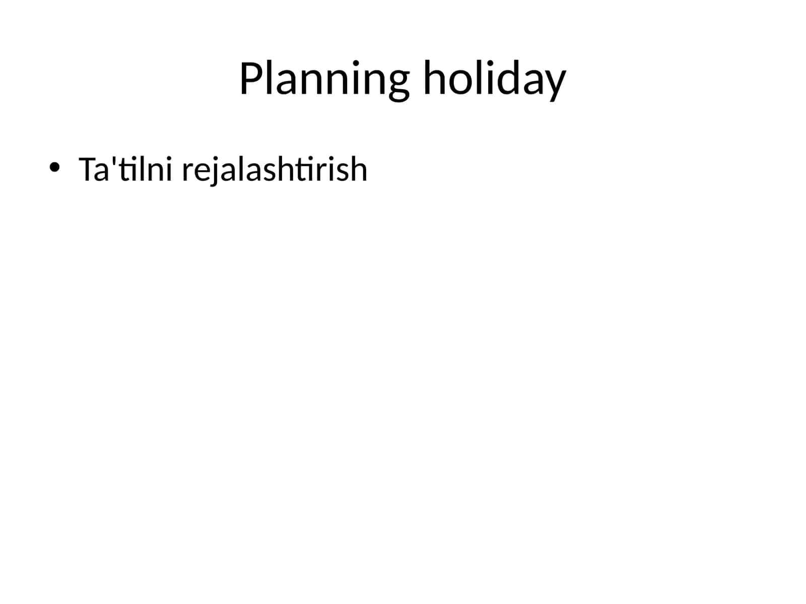 Ta'tilni rejalashtirish