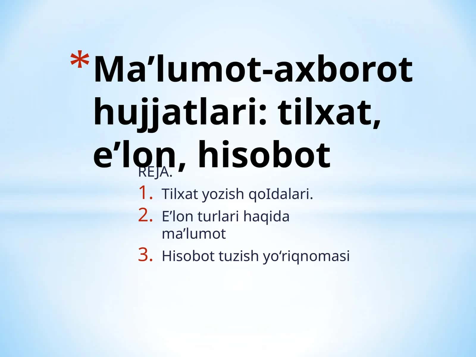 Tilxat yozish qoIdalari