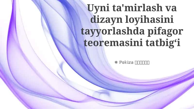 Uyni ta'mirlash va dizayn loyihasi