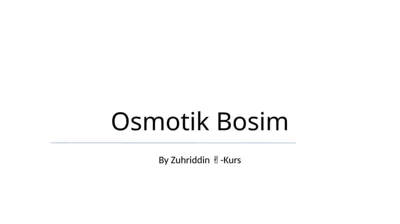 Osmotik Bosim