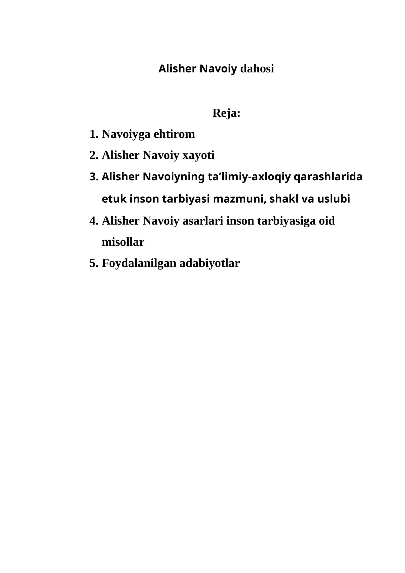 Alisher Navoiy dahosi