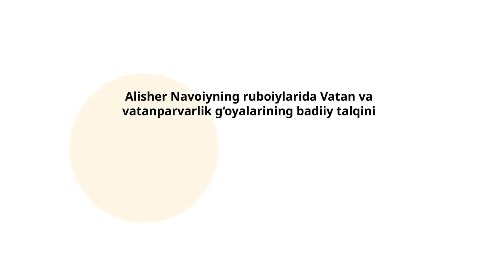 Alisher Navoiyning ruboiylarida Vatan va vatanparvarlik g‘oyalarining badiiy talqini
