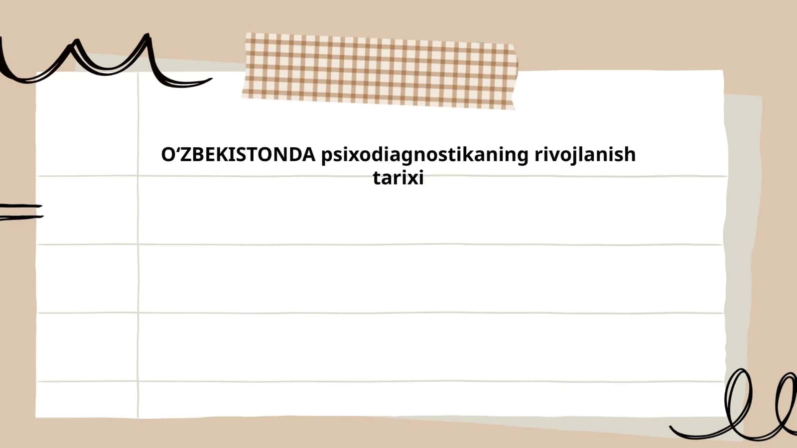 Oʻzbekistonda psixodiagnostikaning rivojlanish tarixi