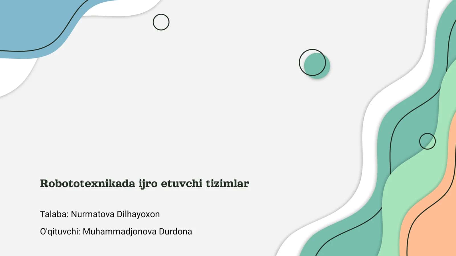 Robototexnikada ijro etuvchi tizimlar