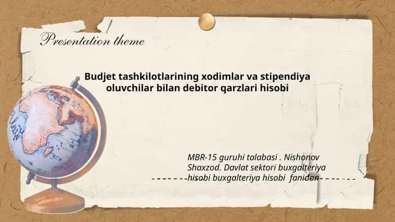 Budjet tashkilotlarining xodimlar va stipendiya oluvchilar bilan debitor qarzlari hisobi