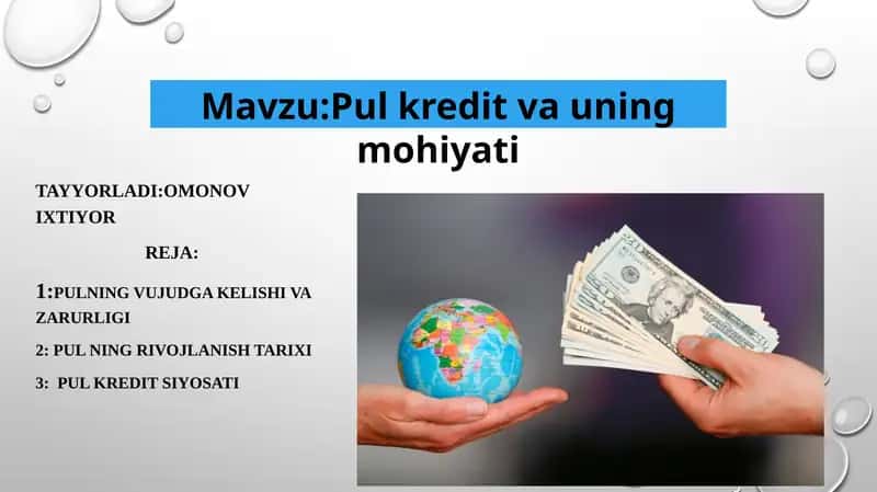 Pul kredit vauning mohiyati