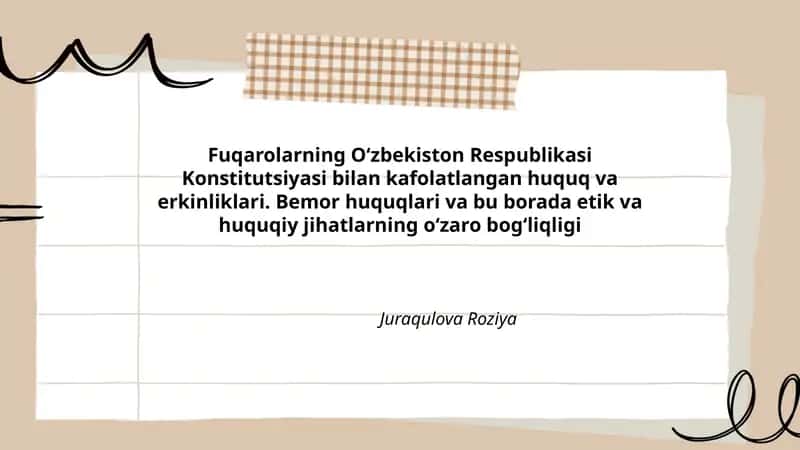 Bemor huquqlari va etik