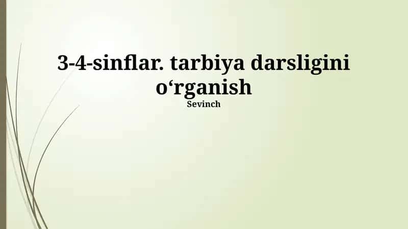 3-4-sinflar Tarbiya Darsligi