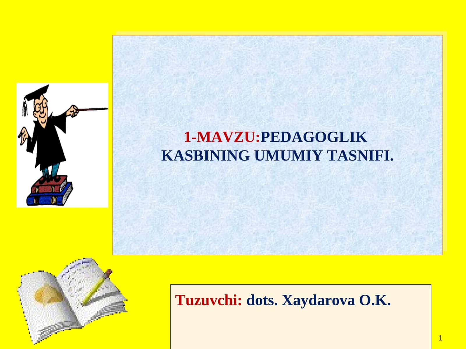 PEDAGOGLIK KASBININGUMIYITASNIFI