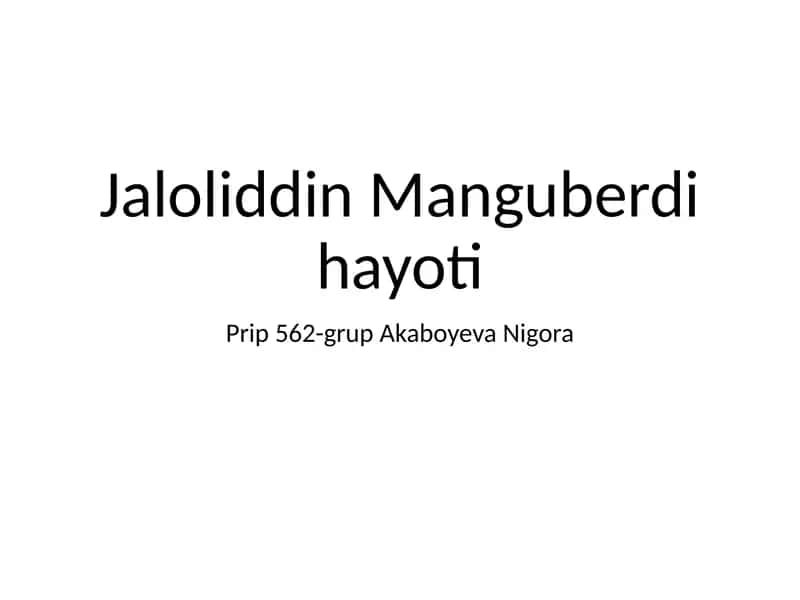 Jaloliddin Manguberdi
