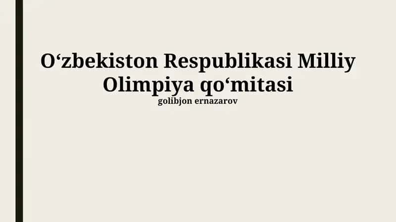 O'zbekiston Respublikasi Milliy Olimpiya qo‘mitasi