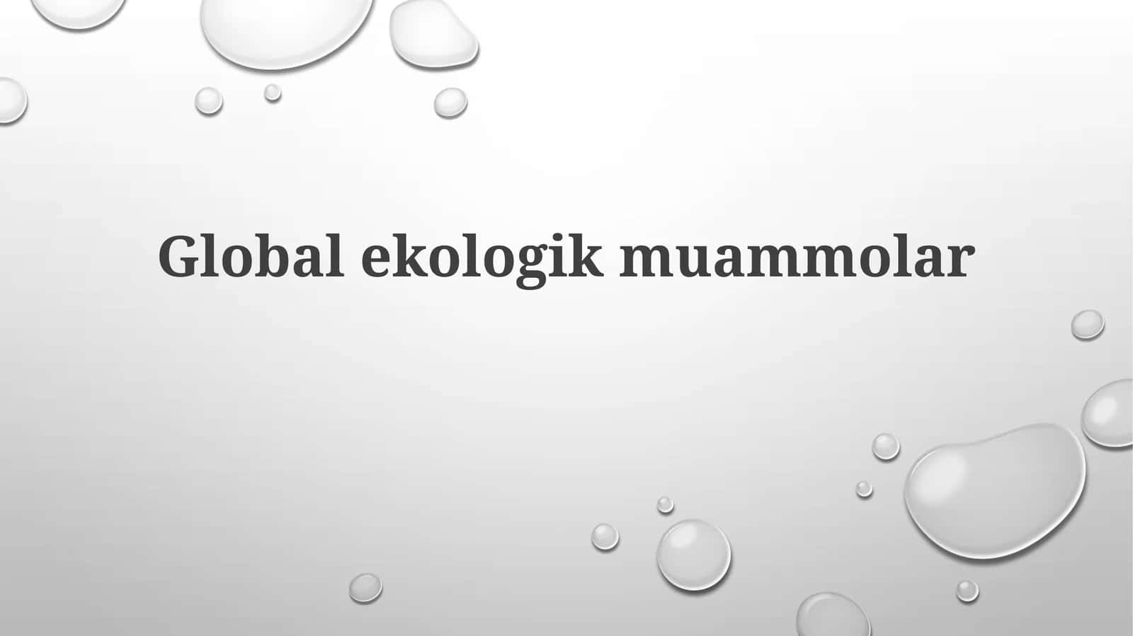 Globalekologikmuammolar